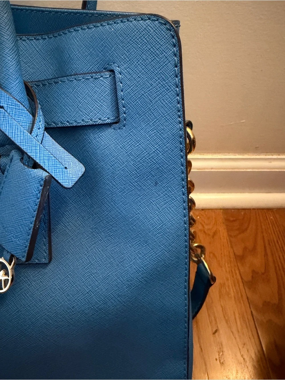 Authentic Michael Kors Large Bright Blue Hamilton Bag